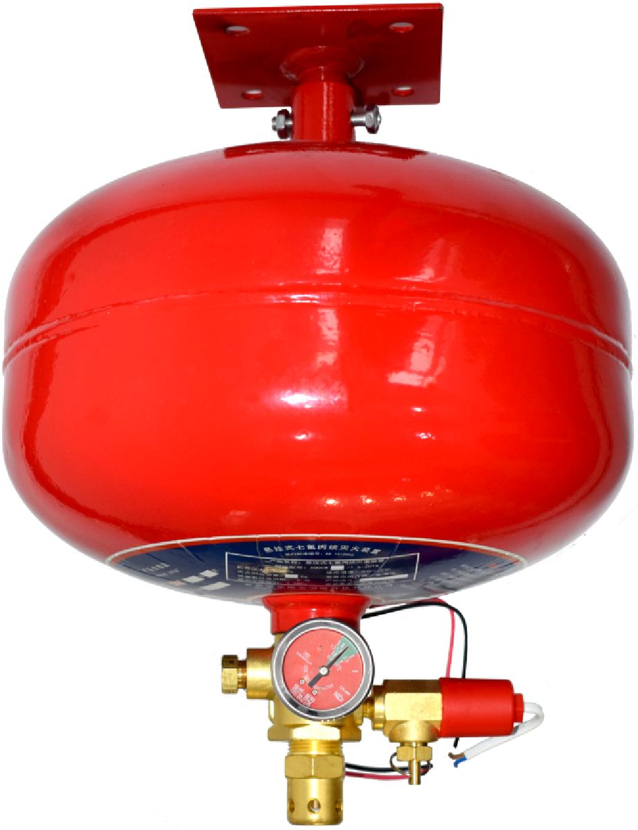 Suspended HFC-227ea extinguishing device